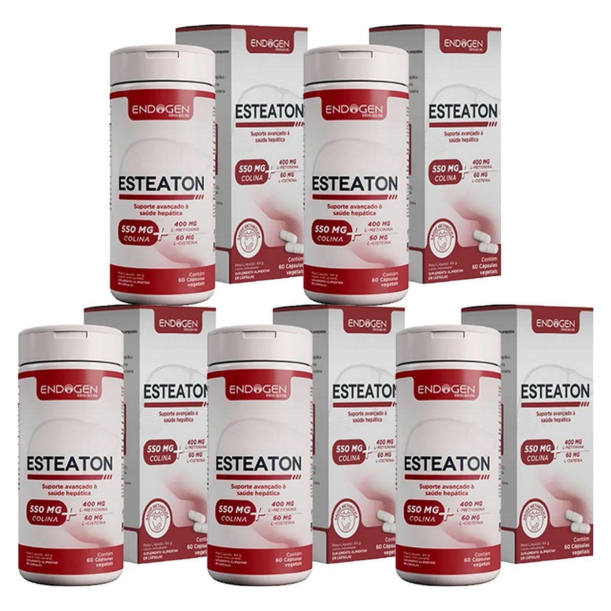 Kit 5X Esteaton - 60 C�psulas - Endogen