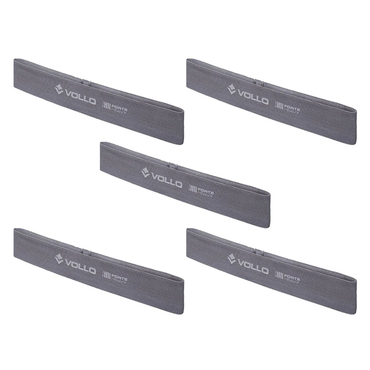 Kit 5X Faixa El�stica Mini Band - N�vel Forte - Vollo Sports
