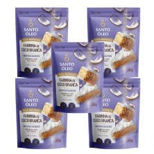 Kit 5X Farinha de Coco Branca - 200g - Santo �leo