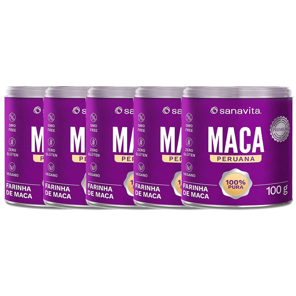 Kit 5X Farinha de Maca Peruana - 100g - Sanavita