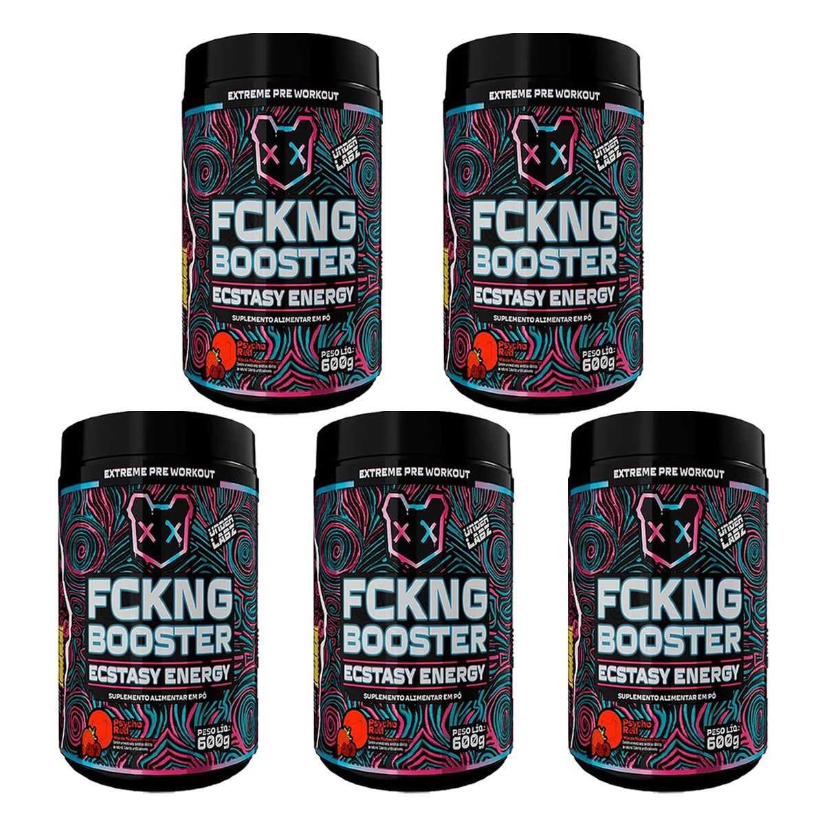 Kit 5X Fckng Booster - 600g Psycho Red - Under Labz