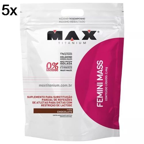 Kit 5X Femini Mass - 2400g Chocolate - Max Titanium