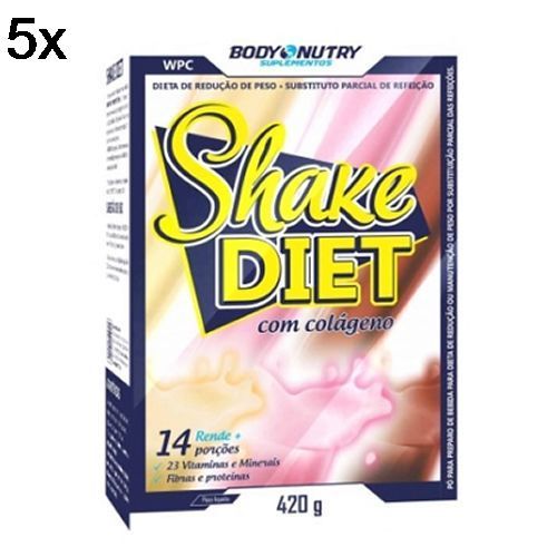 Kit 5X Feminy Shake Diet - 420g Morango - Body Nutry