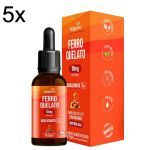 Kit 5X Ferro Quelato 10mg Gotas - 30ml Doce de Leite - Bigens