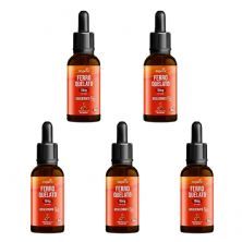 Kit 5X Ferro Quelato 10mg Gotas - 30ml Doce de Leite - Bigens
