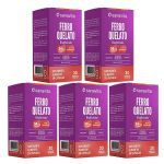 Kit 5X Ferro Quelato Bisglicinato - 30 C�psulas Vegetais - Sanavita