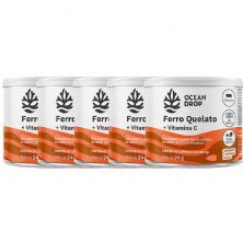 Kit 5X Ferro Quelato + Vitamina C - 60 C�psulas 400mg - Ocean Drop