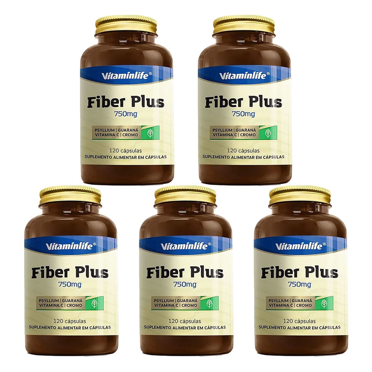 Kit 5X Fiber Plus - 120 C�psulas - VitaminLife