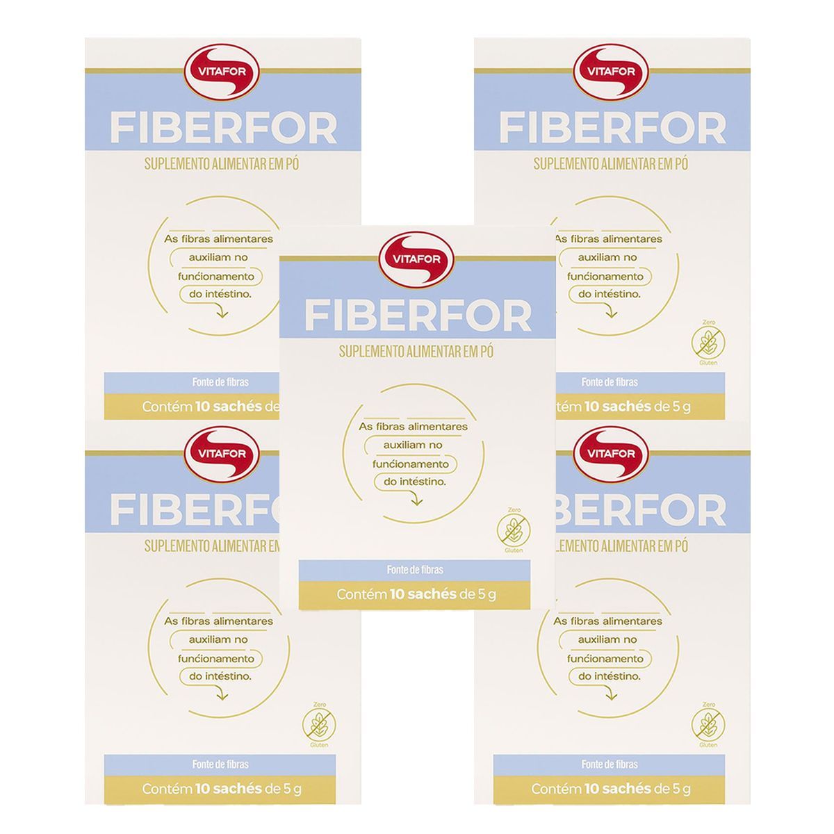 Kit 5X Fiberfor - 10 Sach�s de 5g - Vitafor