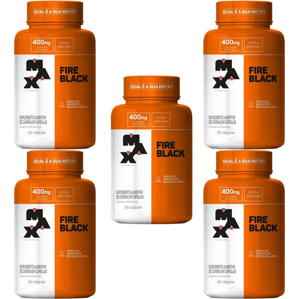Kit 5X Fire Black - 120 C�psulas - Max Titanium