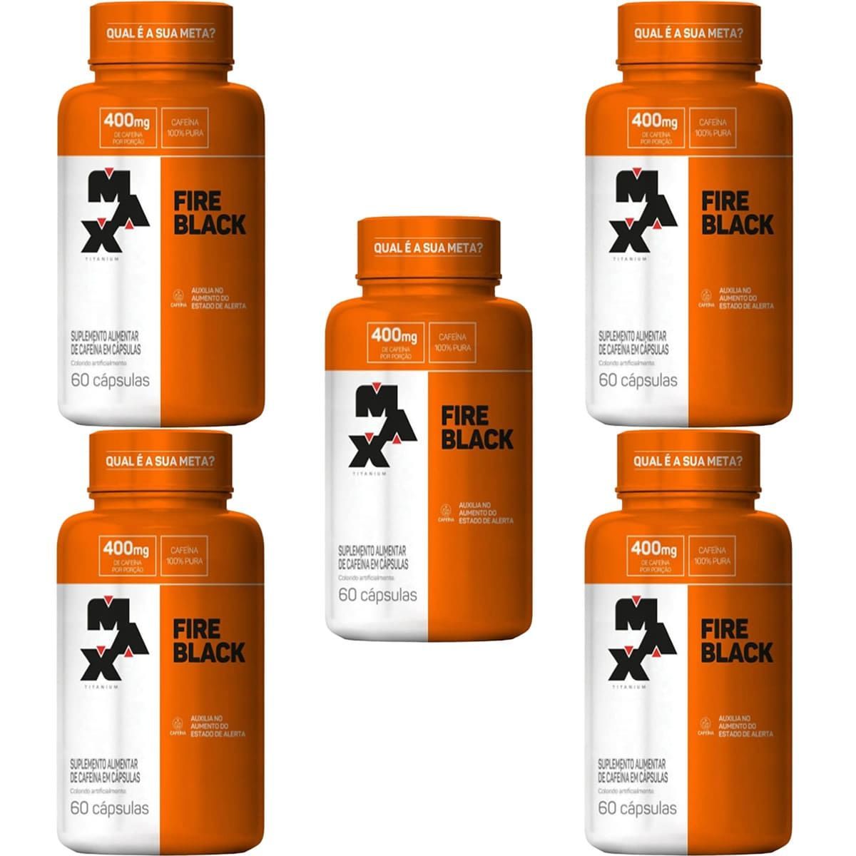 Kit 5X Fire Black - 60 C�psulas - Max Titanium