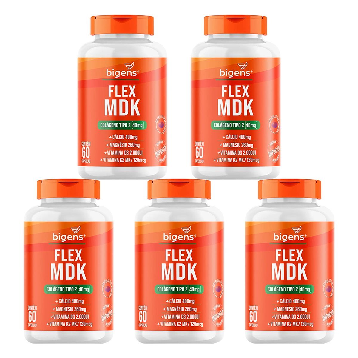Kit 5X Flex Mdk Col�geno Tipo 2 - 60 C�psulas - Bigens