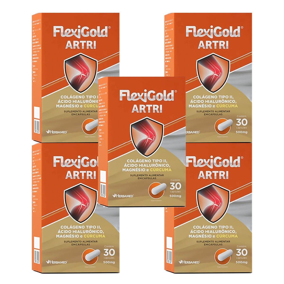 Kit 5X Flexigold Artri - 30 C�psulas - Herbamed