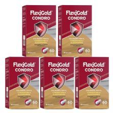Kit 5X Flexigold Condro - 60 C�psulas - Herbamed