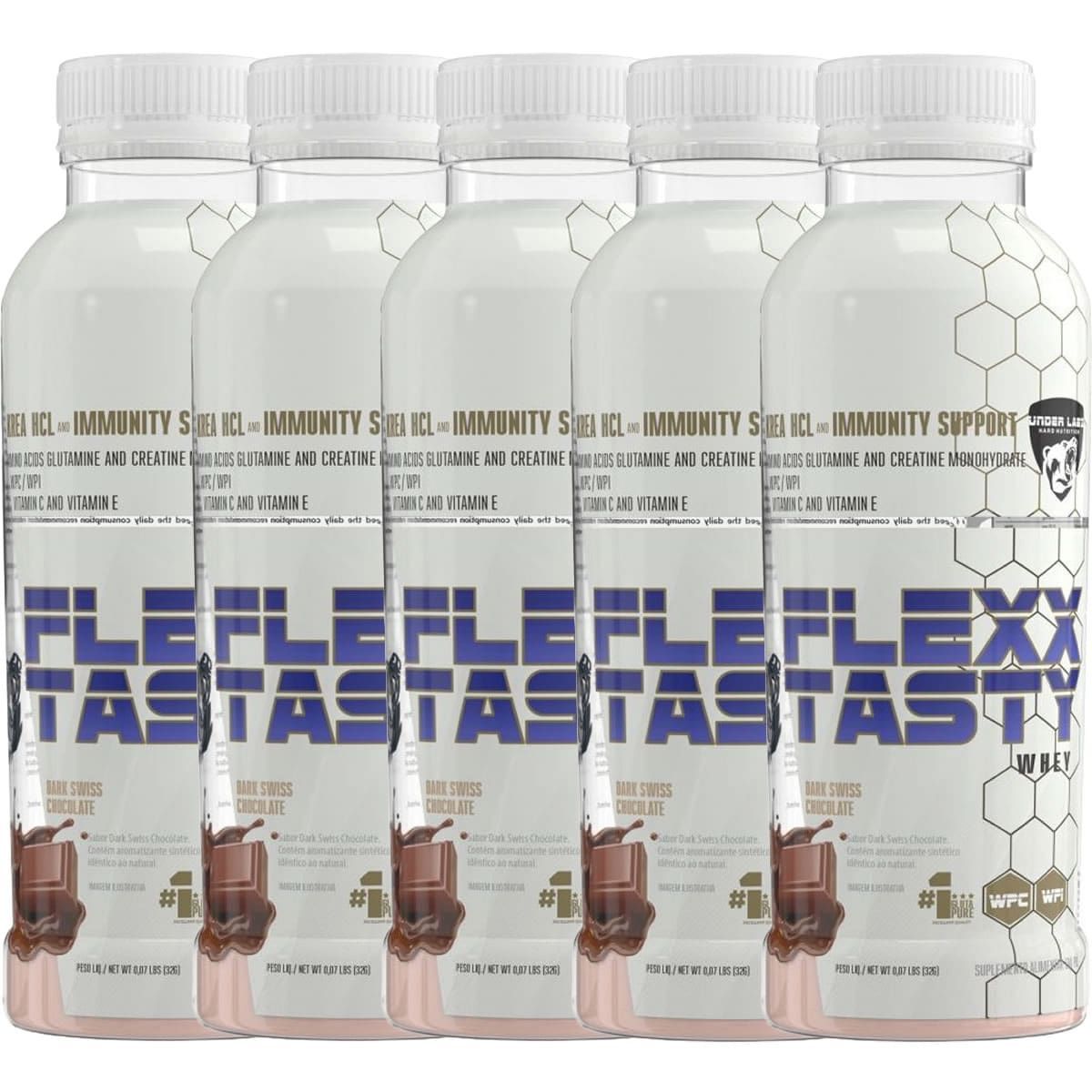 Kit 5X Flexx Tasty - 1 Unidade 32g Dark Swiss Chocolate- Under Labz