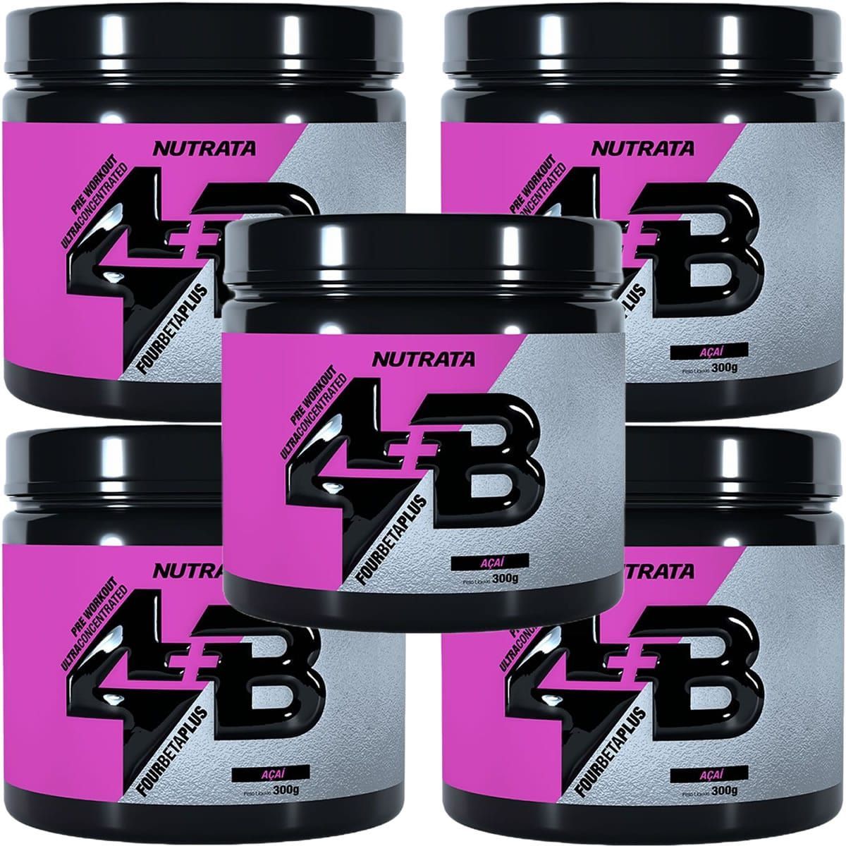 Kit 5X Four Beta Plus Pre Workout - 300g A�a� - Nutrata