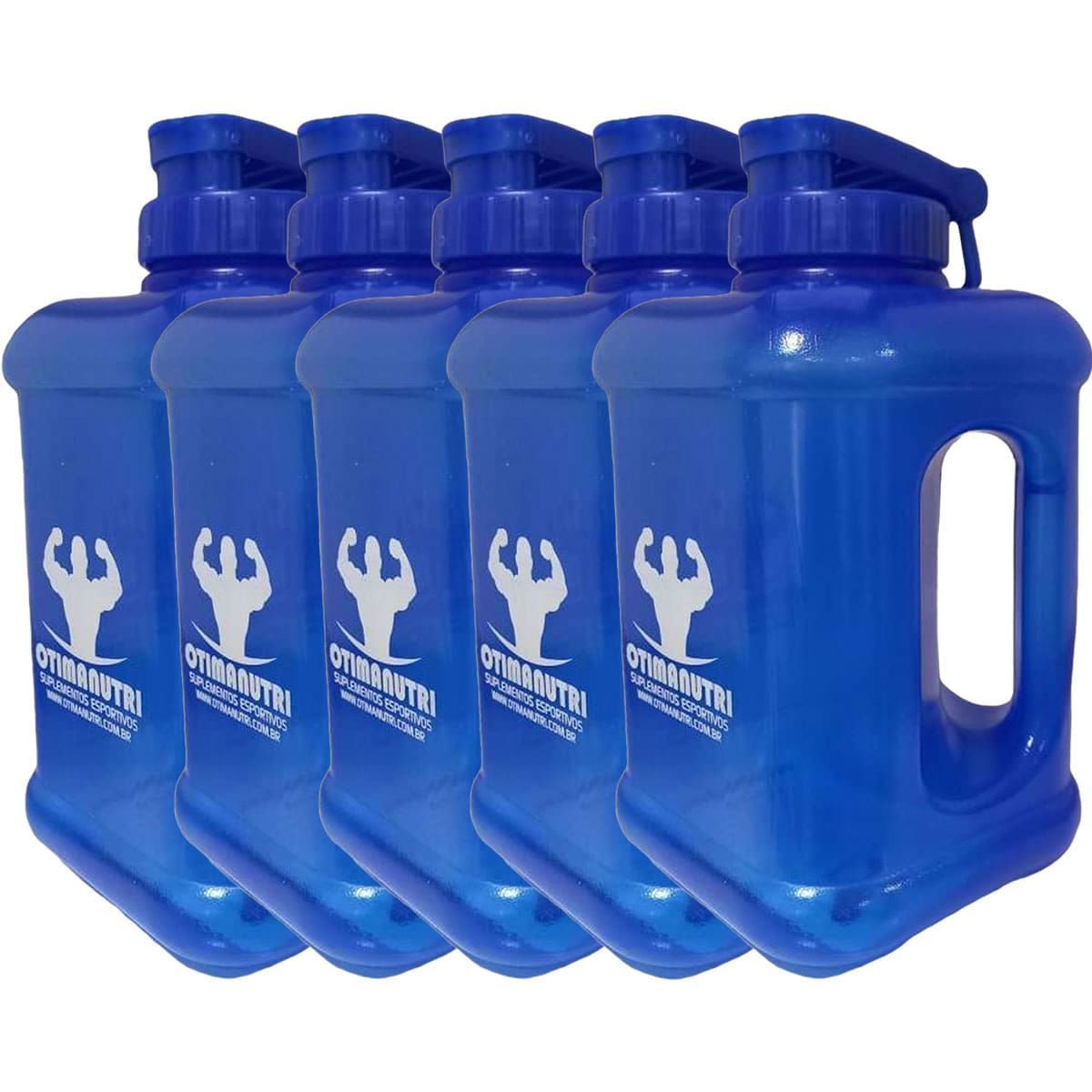 Kit 5X Gal�o Quadrado - 1600ml Azul - OtimaNutri