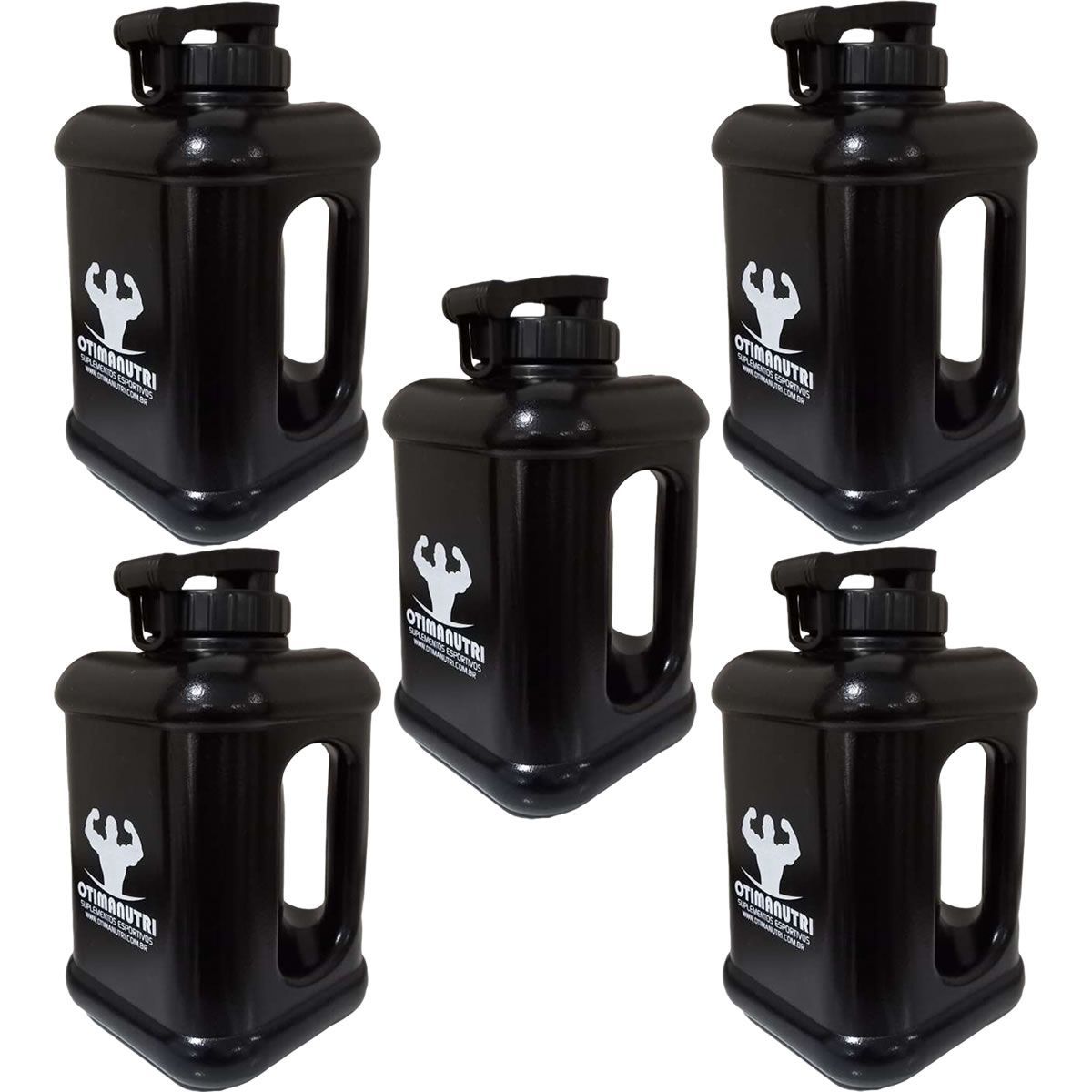 Kit 5X Gal�o Quadrado - 1600ml Preto - OtimaNutri