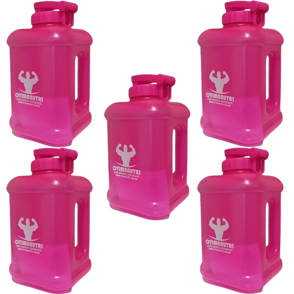 Kit 5X Gal�o Quadrado - 1600ml Rosa Pink - OtimaNutri