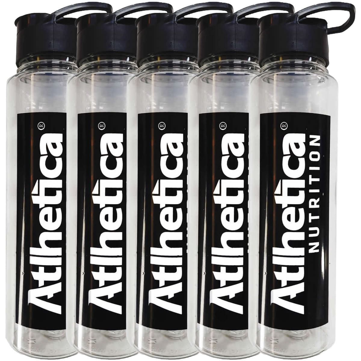 Kit 5X Garrafa Twist - 500ml Transparente e Preta - Atlhetica Nutrition