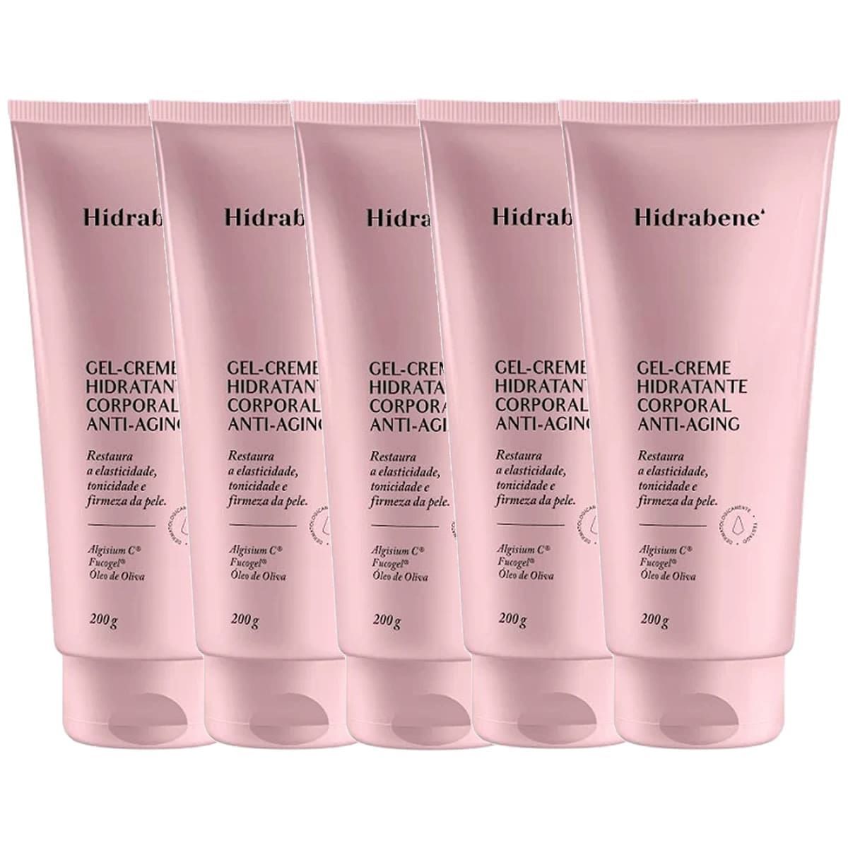 Kit 5X Gel Creme Hidratante Corporal Anti-Aging - 200g - Hidrabene