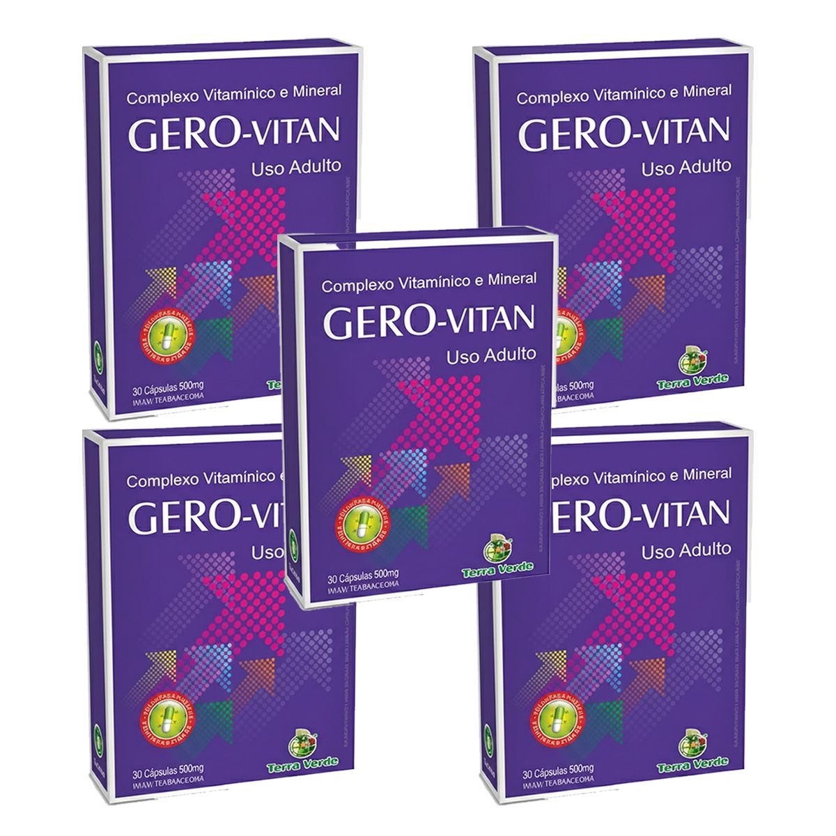 Kit 5X Gero-Vitan - 30 C�psulas - Terra Verde