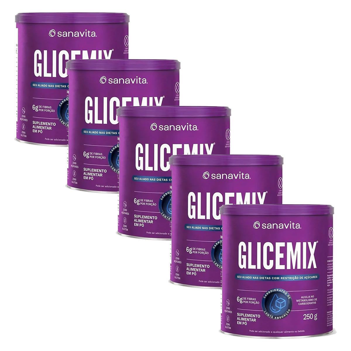 Kit 5X Glicemix - 250g - Sanavita