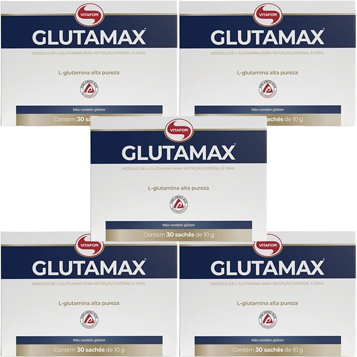 Kit 5X Glutamax - 30 Sach�s 10g - Vitafor