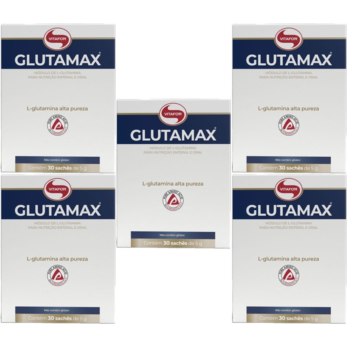 Kit 5X Glutamax - 30 Sach�s 5g - Vitafor