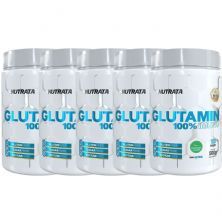 Kit 5X Glutamin 100% Imuno - 500g Natural  - Nutrata