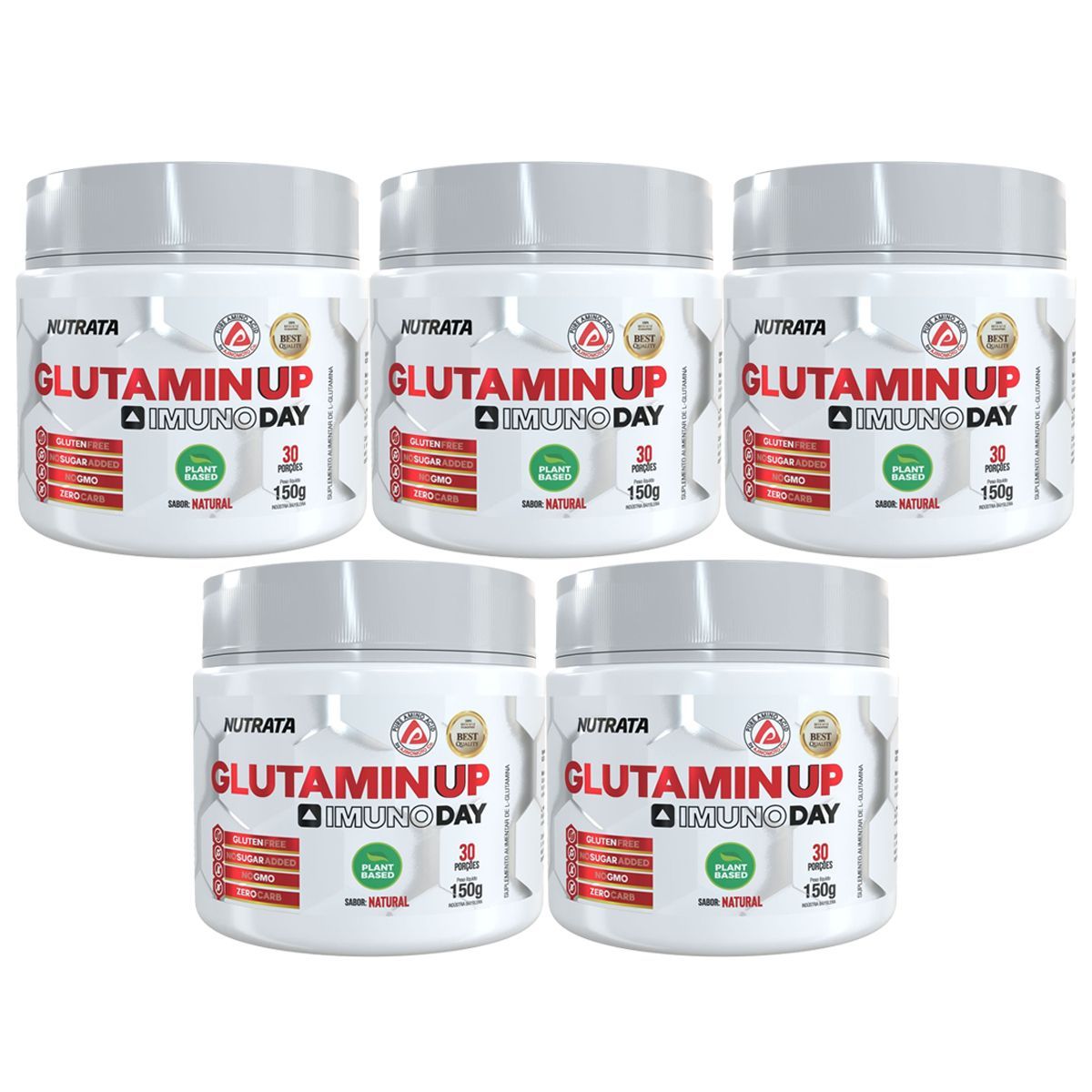 Kit 5X Glutamin UP - 150g - Nutrata