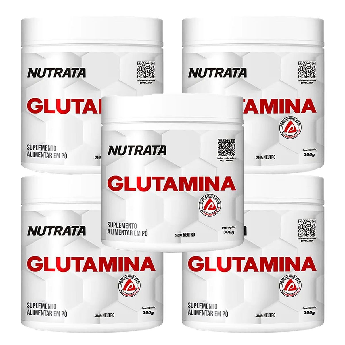 Kit 5X Glutamin UP Imuno Day - 300g - Nutrata