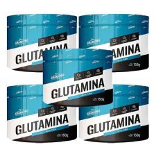 Kit 5X Glutamina 100% Pura - 150g Sabor Natural - Shark Pro