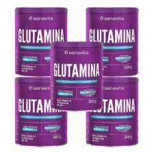 Kit 5X Glutamina - 300g - Sanavita