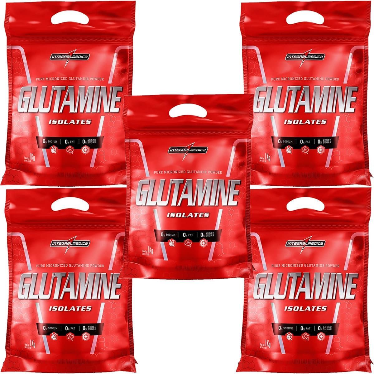Kit 5X Glutamine Isolates - Refil 1000g - IntegralM�dica