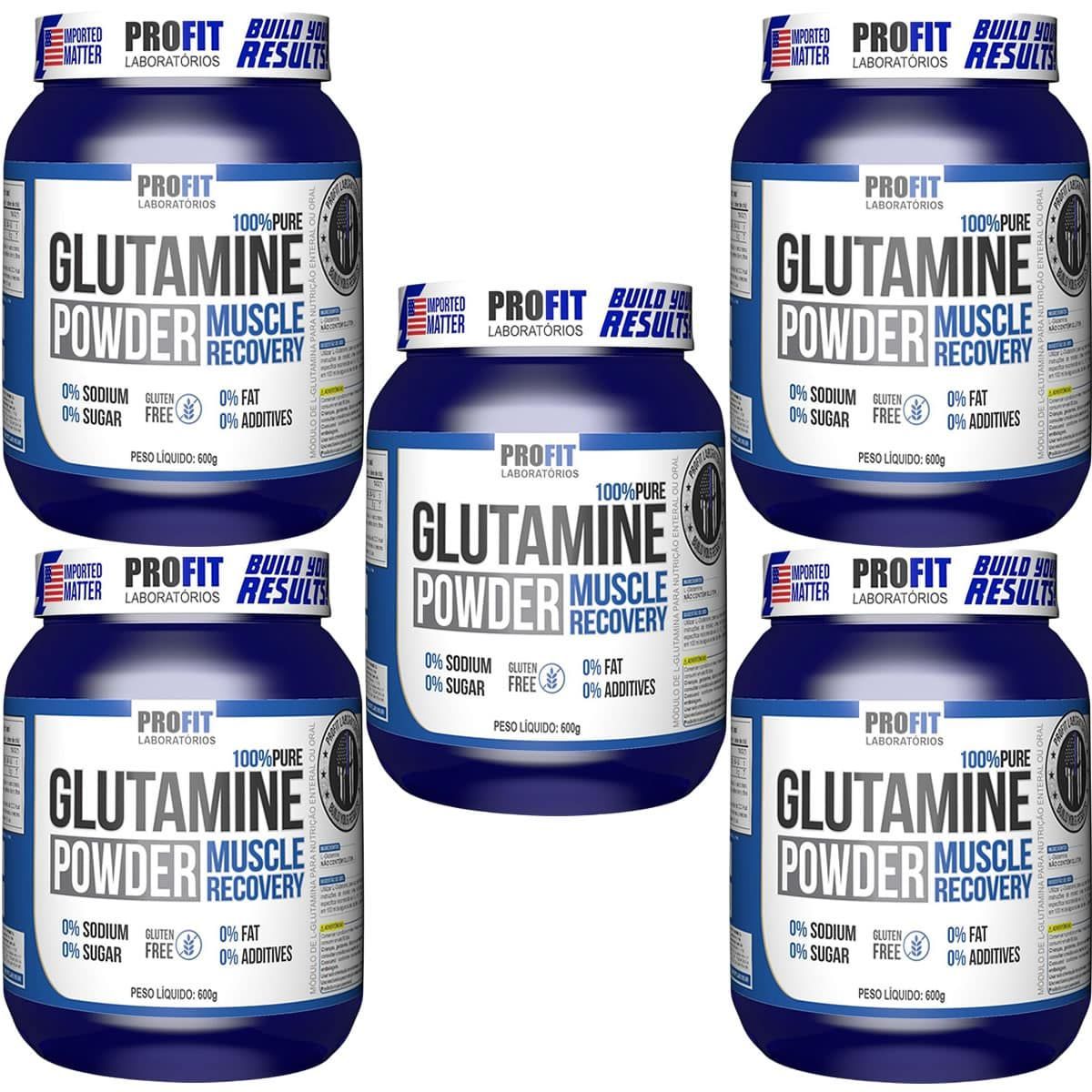 Kit 5X Glutamine Powder - 600g - ProFit