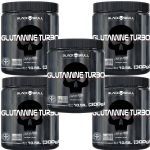 Kit 5X Glutamine Turbo - 300g Sem Sabor - Black Skull