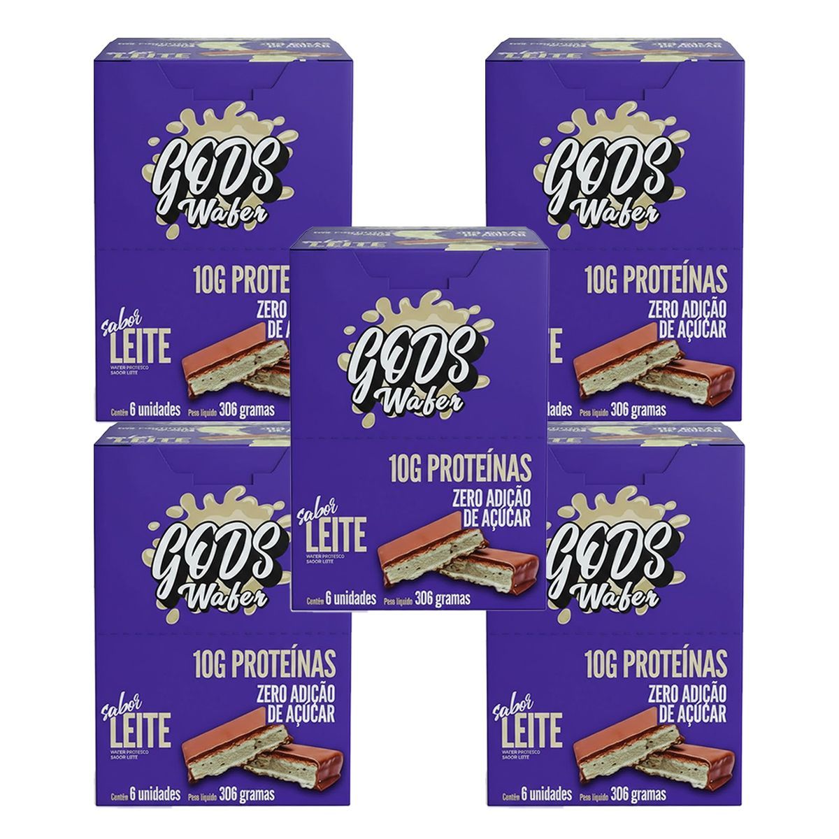 Kit 5X Gods Wafer  - 6 Unidades de 51g Leite - Canibal
