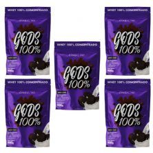 Kit 5X Gods Whey 100% - 900g Refil Cookies - Canibal