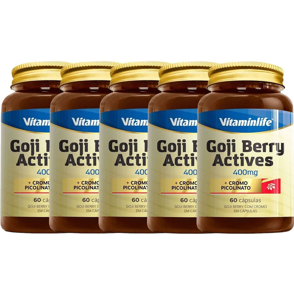 Kit 5X Goji Berry Actives - 60 C�psulas - Vitaminlife