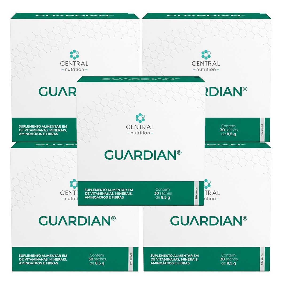 Kit 5X Guardian Suplemento Alimentar em P� - 30 Sach�s 8,5g Sem Sabor - Central Nutrition