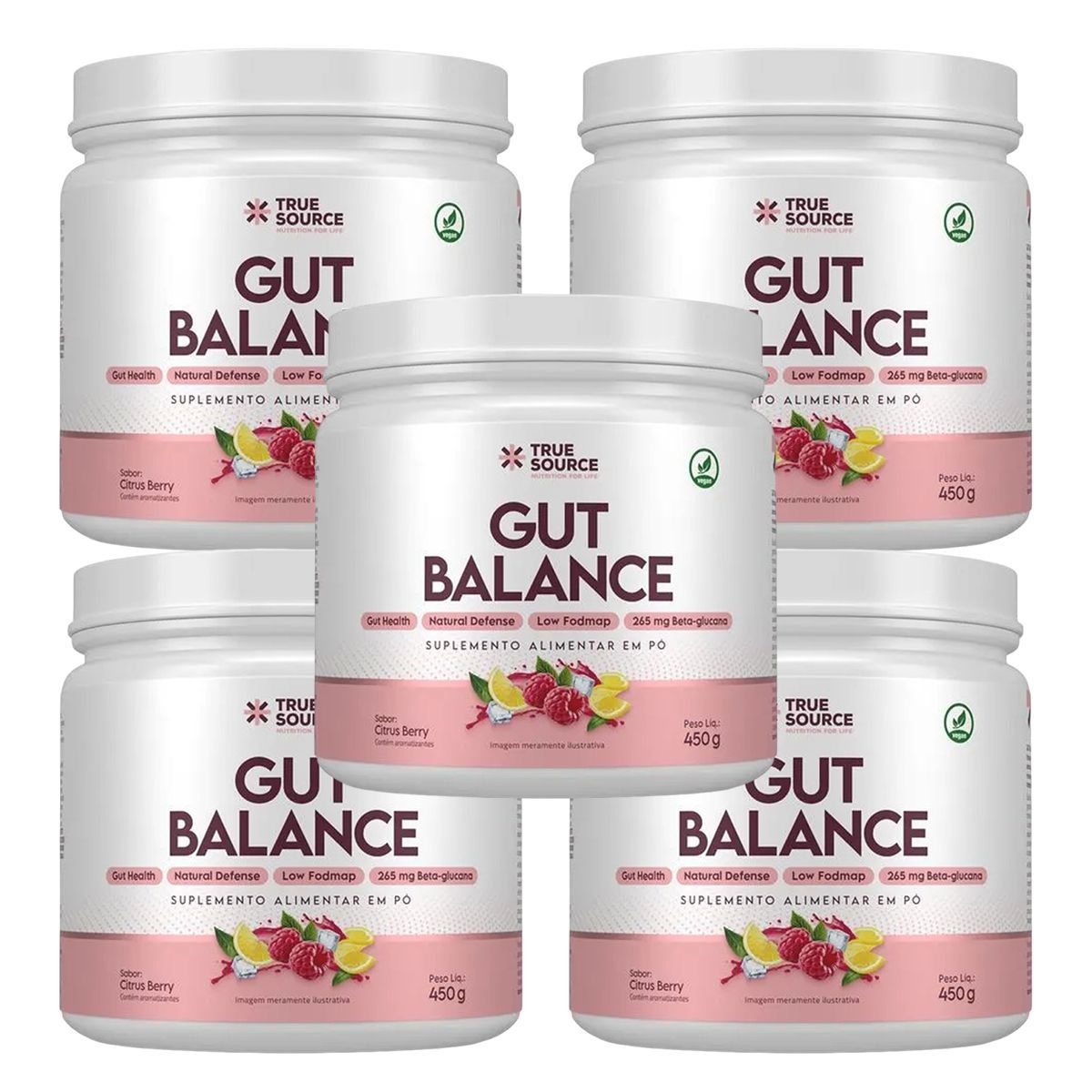 Kit 5X Gut Balance - 450g Citrus Berry - True Source
