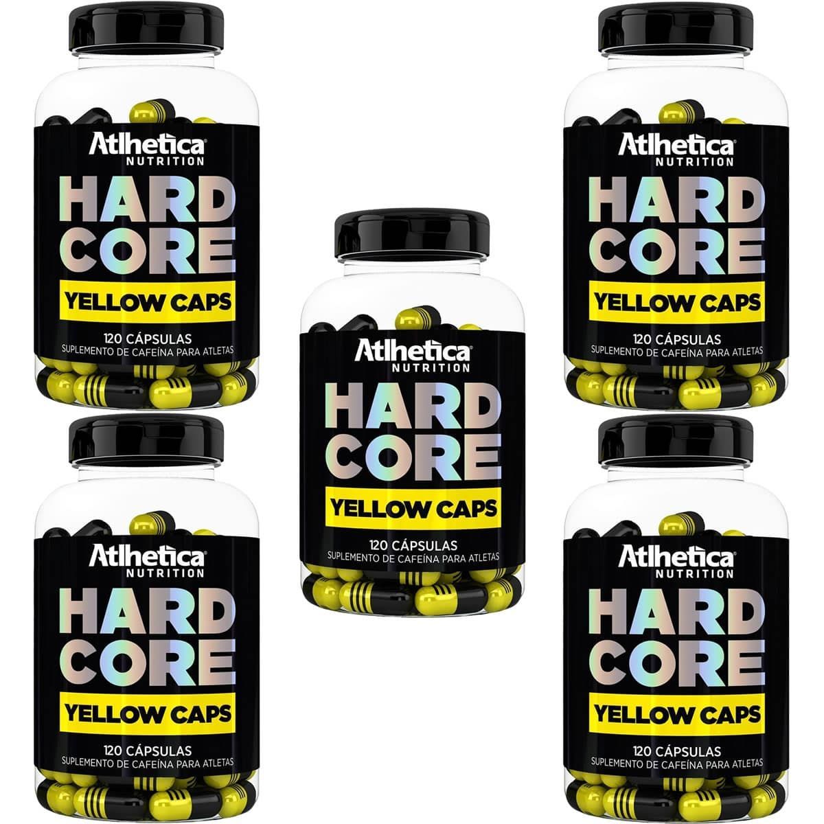 Kit 5X Hardcore Yellow Caps Hardcore Series - 120 C�psulas 420mg Cafe�na - Atlhetica Nutrition