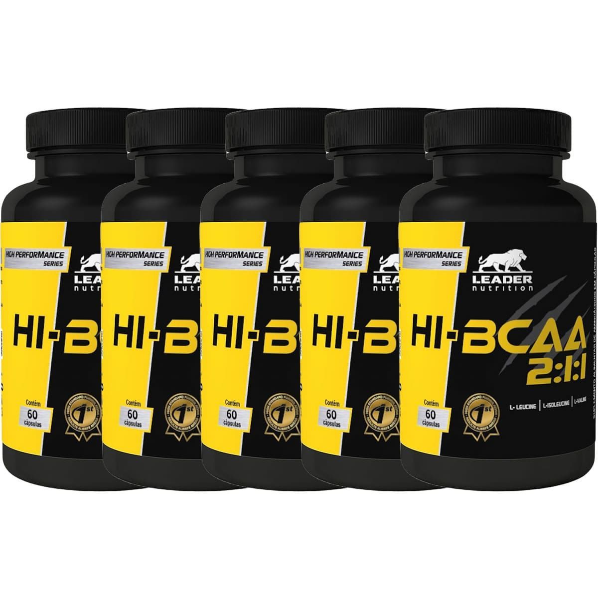 Kit 5X Hi-BCAA 2:1:1 - 60 C�psulas - Leader Nutrition