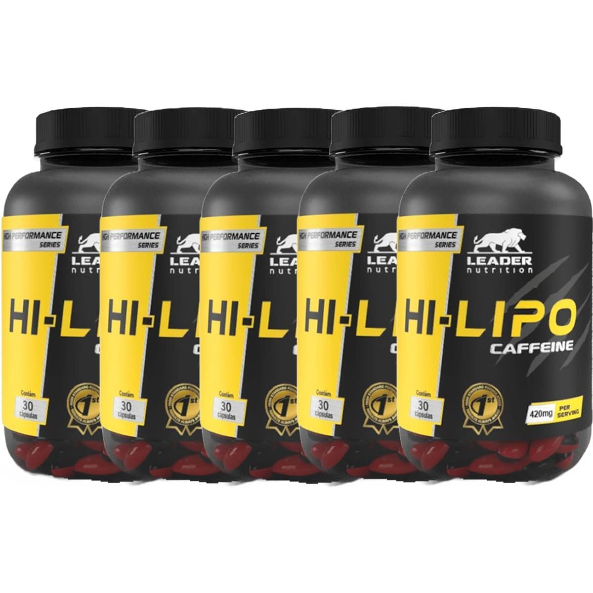 Kit 5X Hi-Lipo Caffeine  - 30 C�psulas - Leader Nutrition
