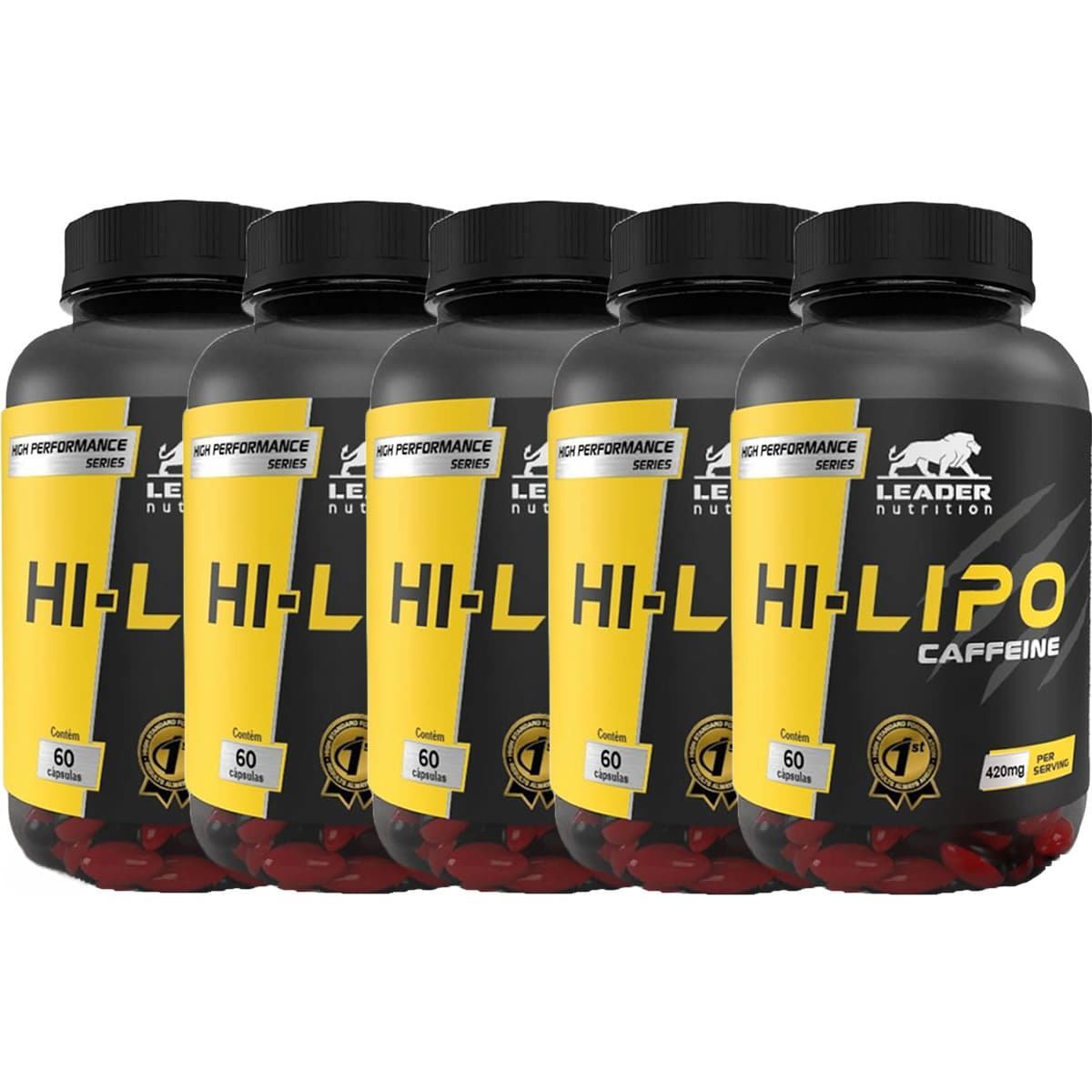 Kit 5X Hi-Lipo Caffeine  - 60 C�psulas - Leader Nutrition