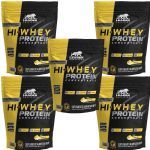 Kit 5X Hi-Whey Protein Concentrate 100% - 900g Refil Banana - Leader Nutrition