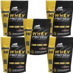 Kit 5X Hi-Whey Protein Concentrate 100% - 900g Refil Chocolate - Leader Nutrition