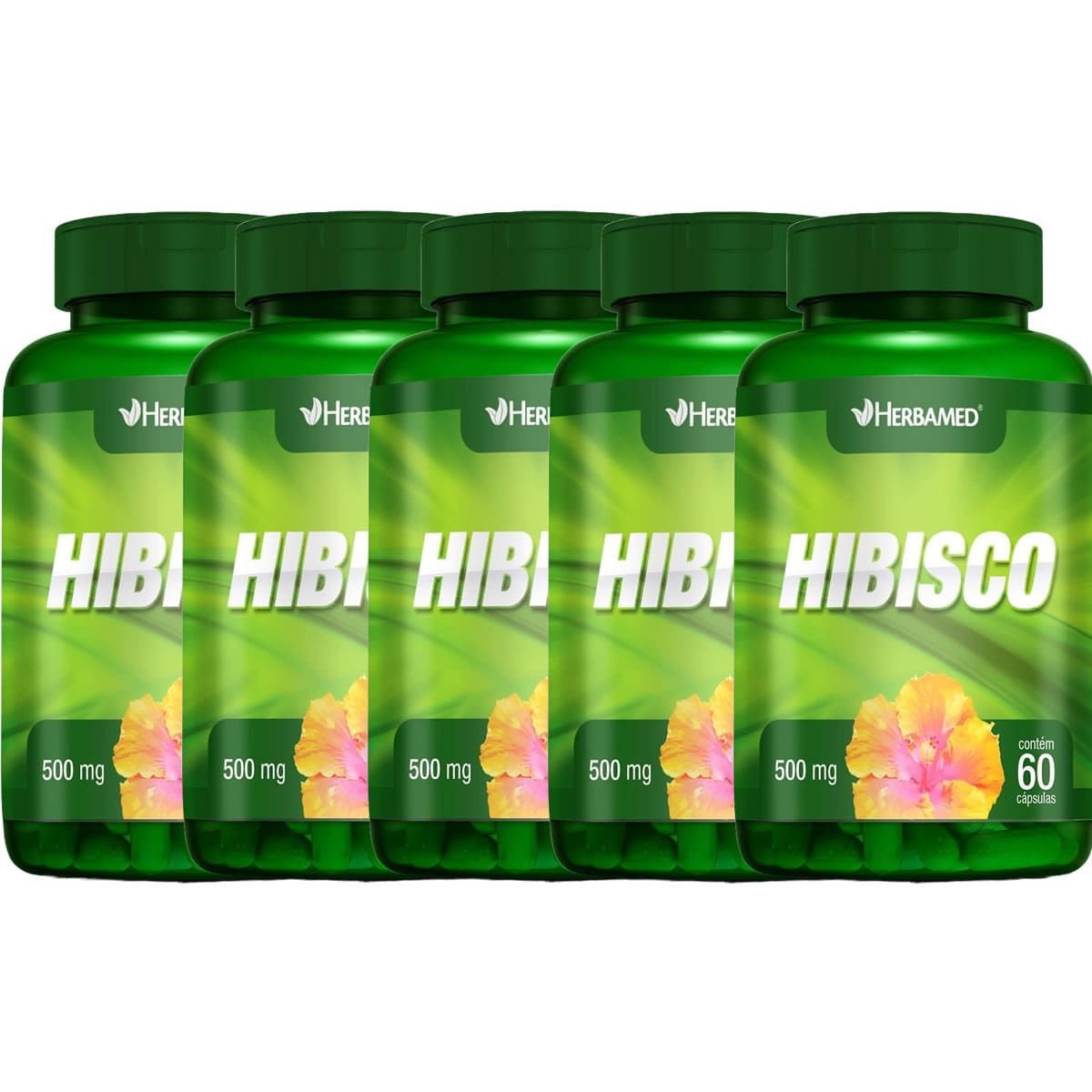 Kit 5X Hibisco -  60 C�psulas - Herbamed