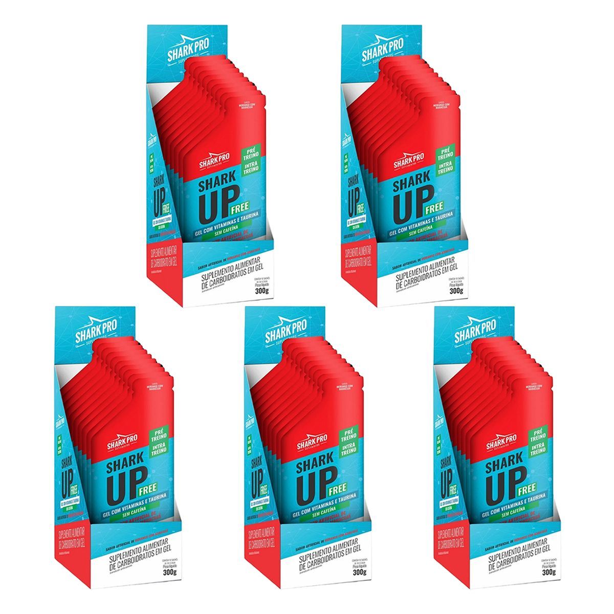 Kit 5X Hidro Pro - 10 Sach�s 20g Morango Silvestre - Shark Pro